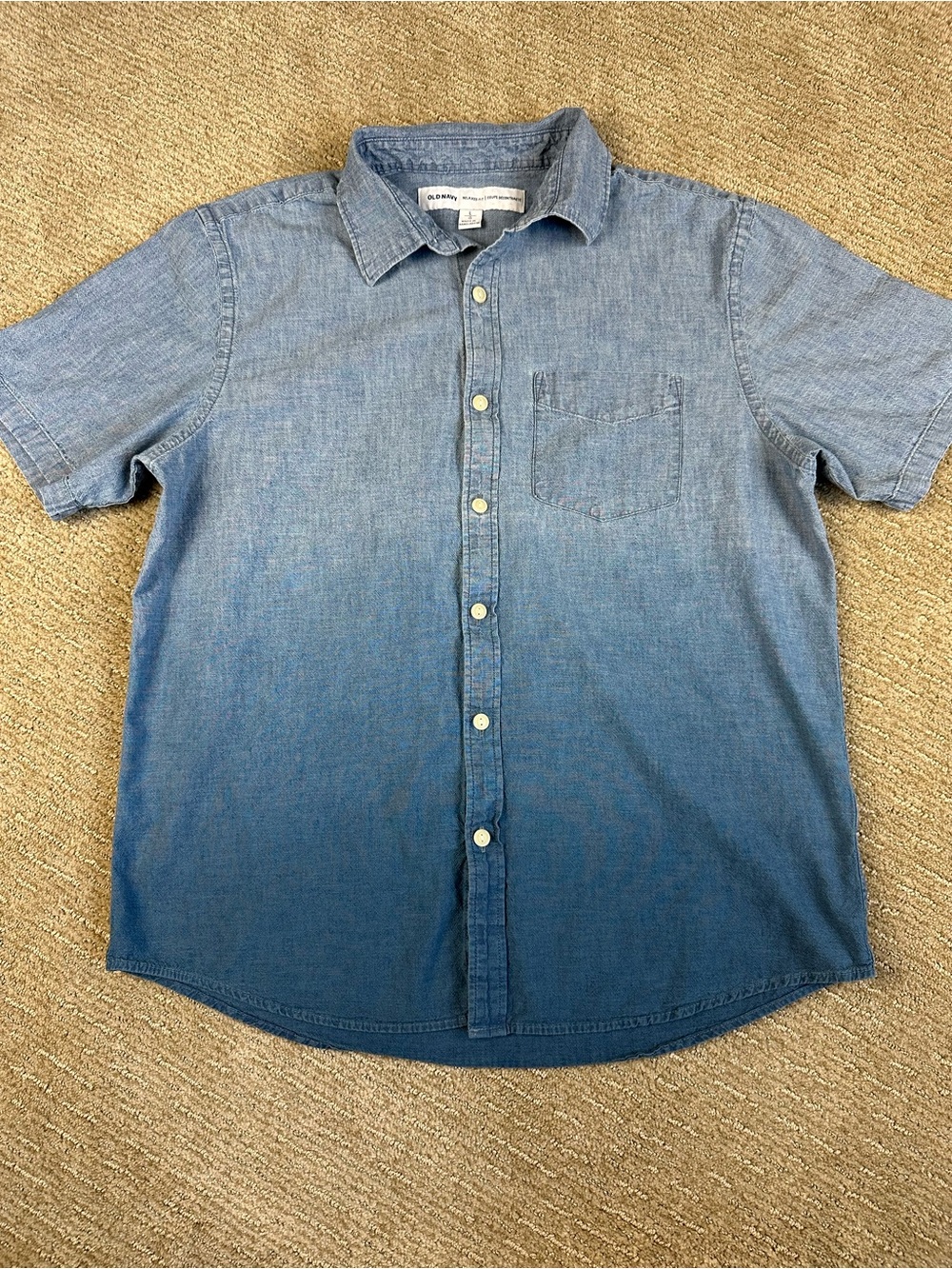 Old Navy Chambray Summer Festival Cowboy Western Short Sleeve Button Down Shirt